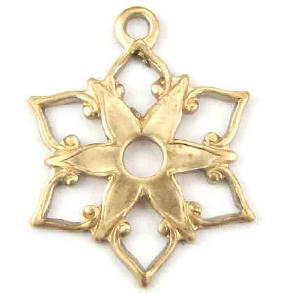 Brass 17x14MM Snowflake