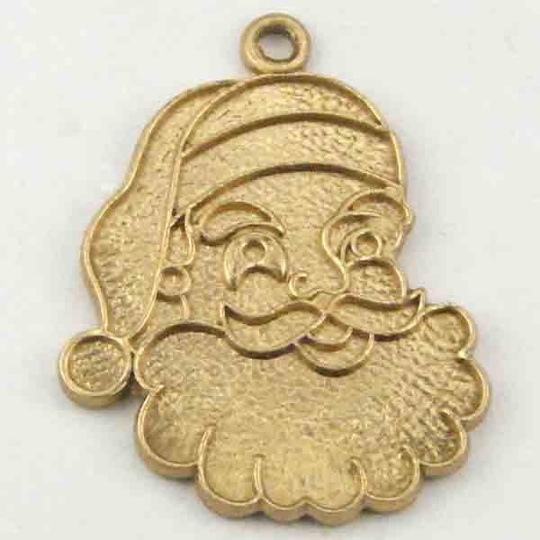 Brass 19x17MM Santa Face