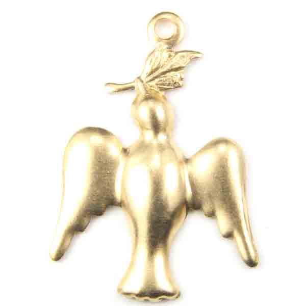 Brass 21x7MM Dove Of Peace