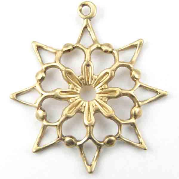 Brass 22MM Openwork Snowflake