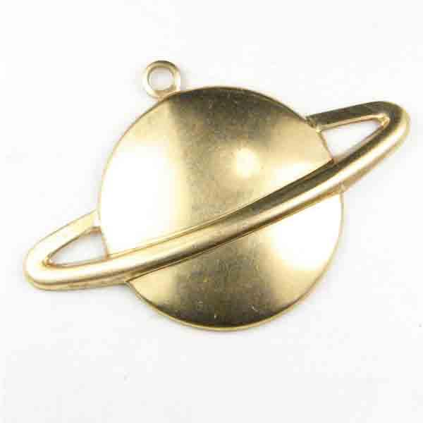Brass 27x32MM Saturn Charm Pendant