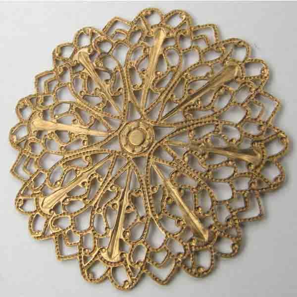 Brass 42MM Filigree Round