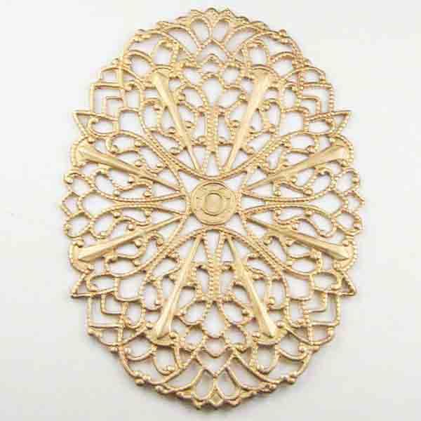 Brass 49x36MM Filigree Oval