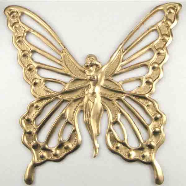 Brass 56MM Openwork Female Form Butterfly