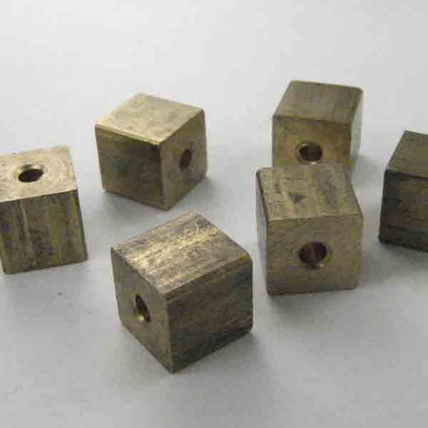 Brass 5MM Solid Cube Bead