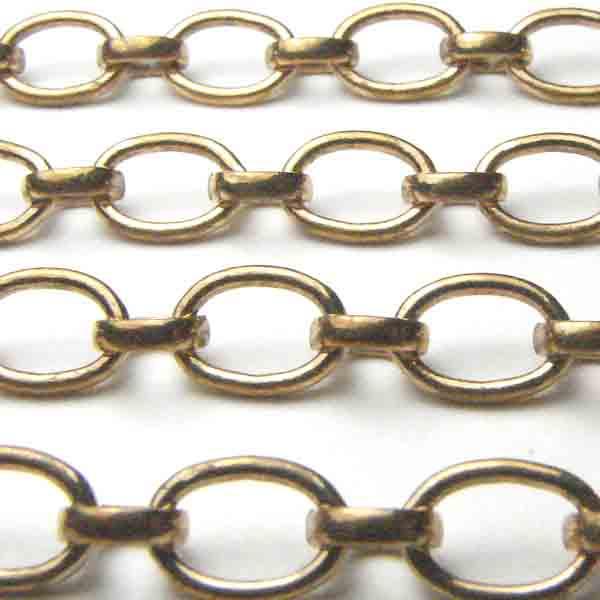 Brass 7x5MM Long Short Cable Chain Soldered