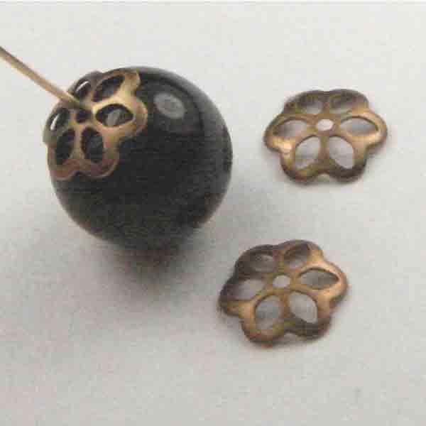 Brass 8MM Openwork Flower Bead Cap