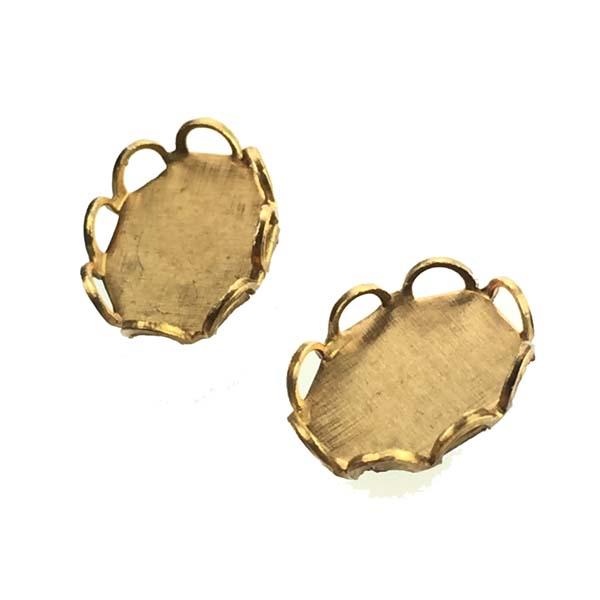 Brass 8x6MM Lace Edge Cabochon Setting Bezel