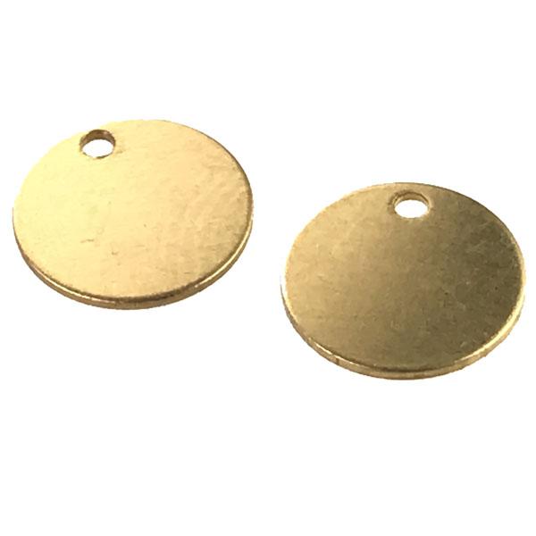 Brass 9.5MM Round Blank Disc Pendant