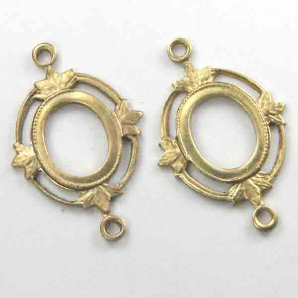 Brass Connector with Setting For 8X6MM Stone