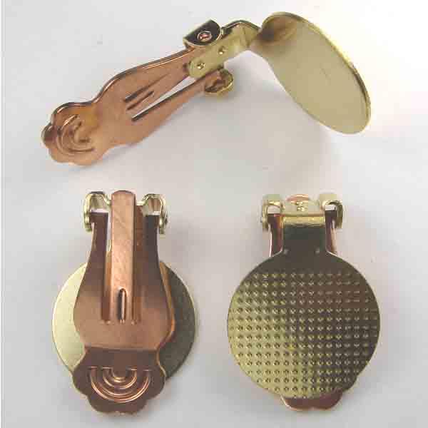 Brass Ear Clip With 15MM Gluing Pad