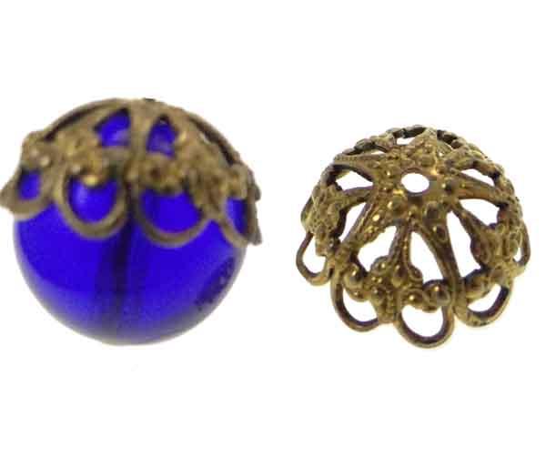 Brass Filigree Cap For 12MM Bead