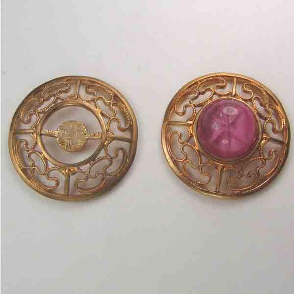 Brass Filigree Setting For 9mm Cabochon