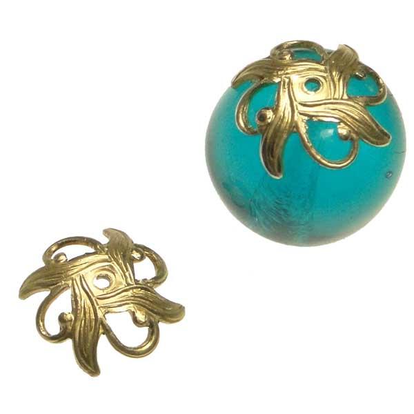Brass Floral Openwork Cap fits 10mm Bead