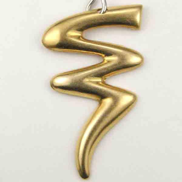 Brass Left Facing 25x15MM Zigzag Stamping