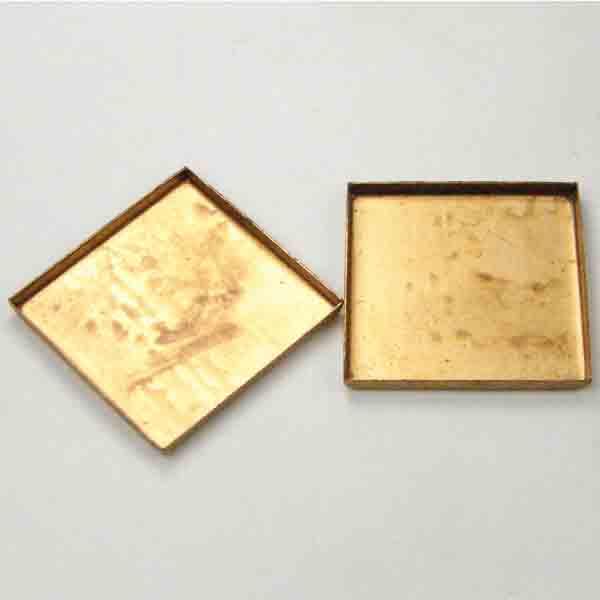Brass Low Rim Square Setting For 21MM Stone