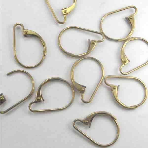 Brass Plain Leverback Ear Clip