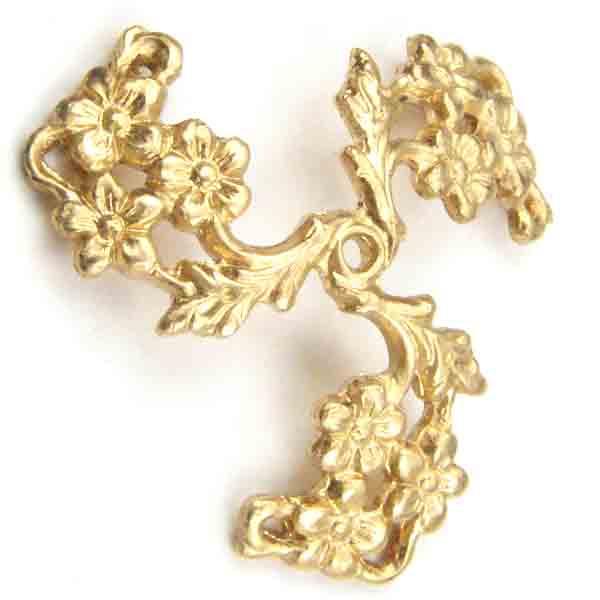 Brass Triple 23MM Domed Triple Floral Stamping