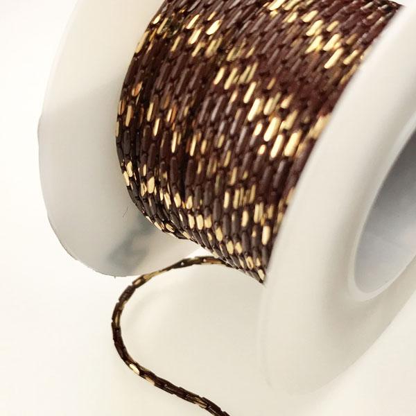 Brown With Gold Two Tone 1MM Boston Link Chain