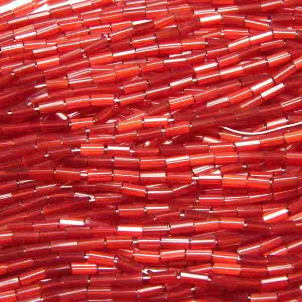 Red Satin Size 2 4.5x2MM Bugle Bead