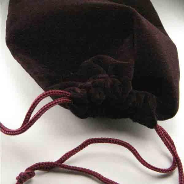 Burgundy Velvetine Jewelry Bag