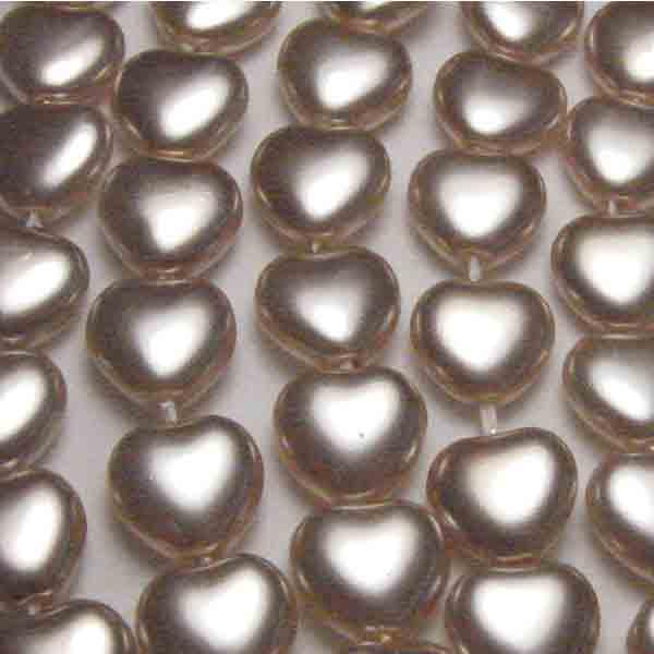 Champagne 6MM Pearlized Heart