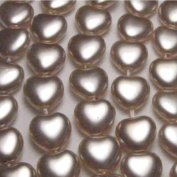 Champagne 8MM Pearlized Heart