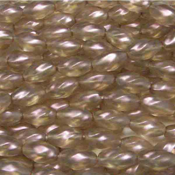 Champagne Lustre AB 12x7MM Twisted Oval