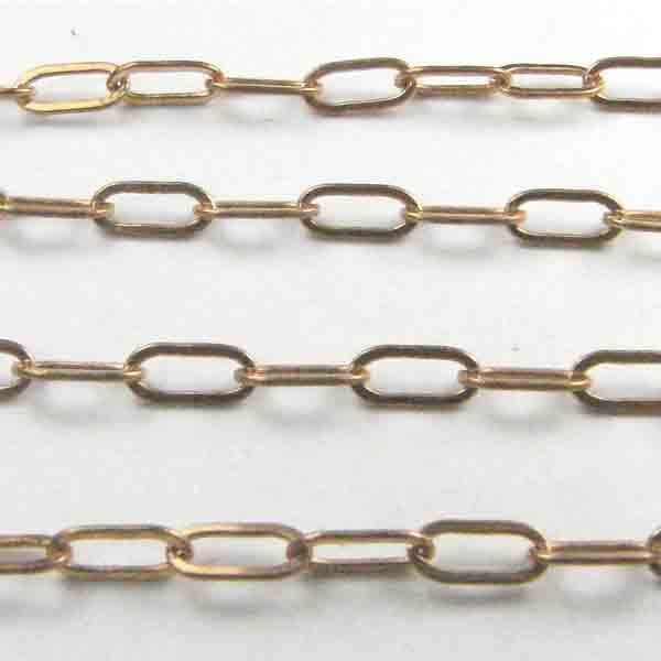 Coppery Brass 2x5MM Flat Oval Soldered Cable Chain