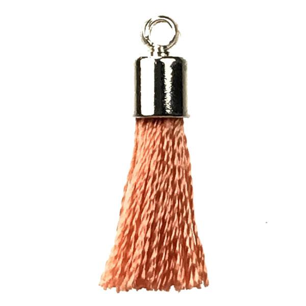 Coral With Silver Plate 17MM Tassel