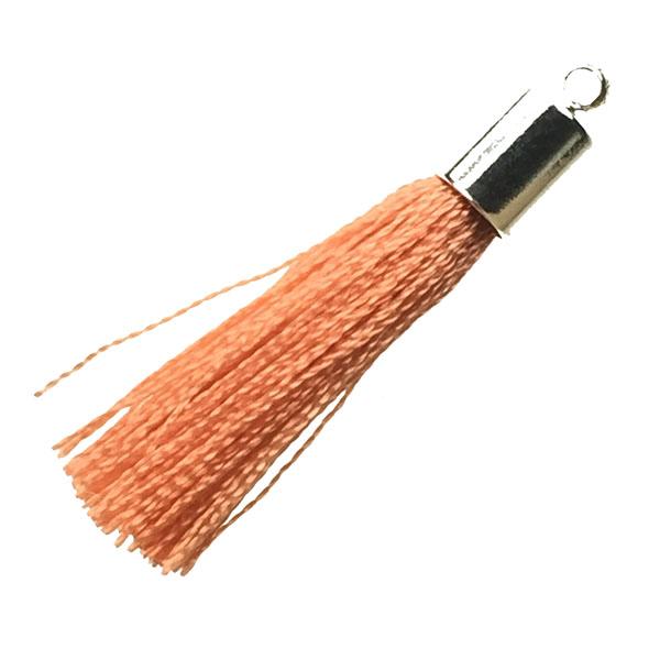 Coral With Silver Plate 30MM Tassel