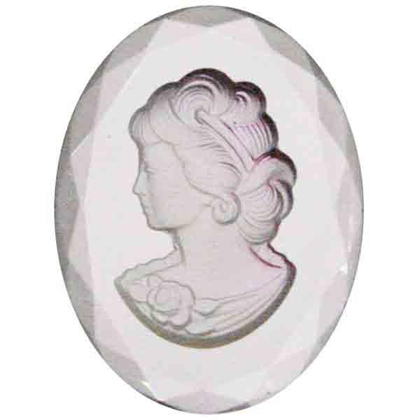 Crystal 39X30MM Cameo with Rose Inclus