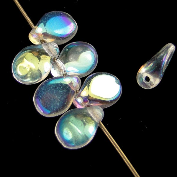 Crystal AB 7x5MM Pip Pinched Tear Pendant