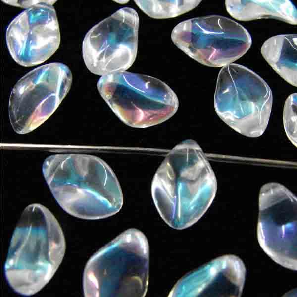 Crystal AB Curved Petal Dagger 8X6MM