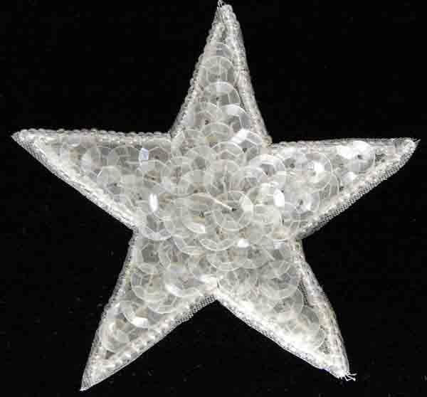 Crystal AB Sequin Star Motif 65MM