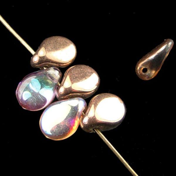 Crystal With Gossamer 7x5MM Pip Pinched Tear Pendant