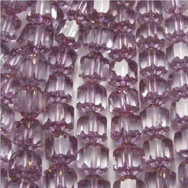 Crystal with Lilac 6MM Cathedral Bead