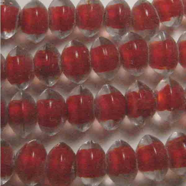 Cuba Red Lined Crystal 10X7MM Rondelle