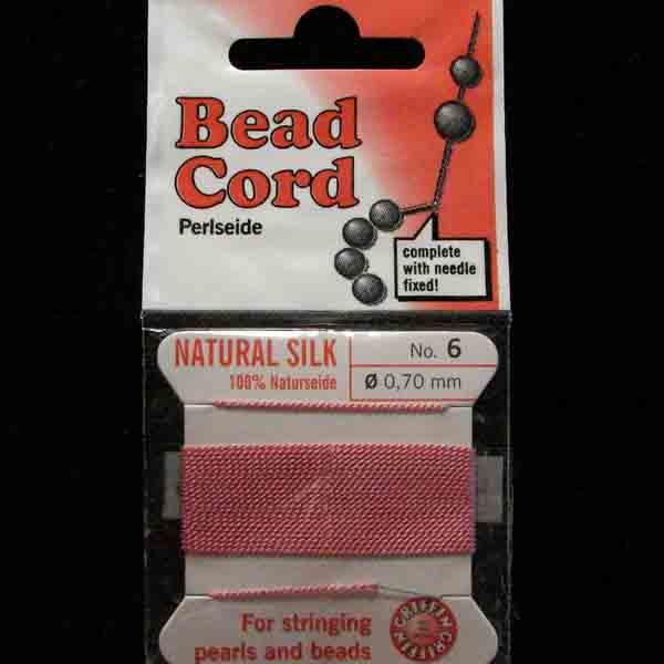 Dark Pink Size 6 (.7mm) Griffin Silk Cord With Flex Needle