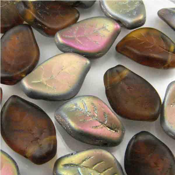 Dark Topaz Vitrail Matte Leaf 15x10MM