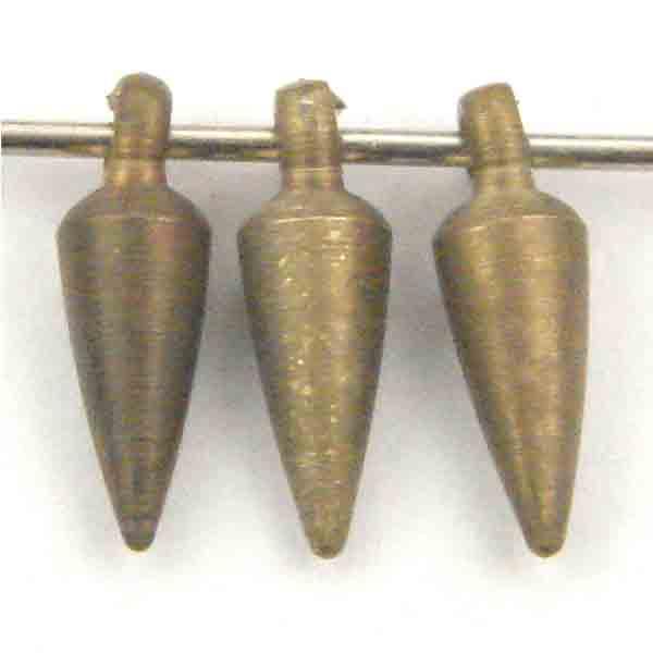 Dull Brass 7X3MM Solid Plumb Bob Dangle