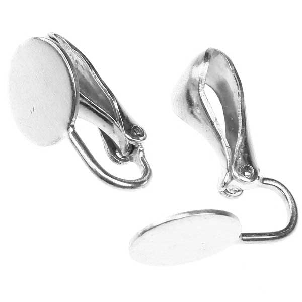 Ear Clip with 10MM Pad Silver Plate