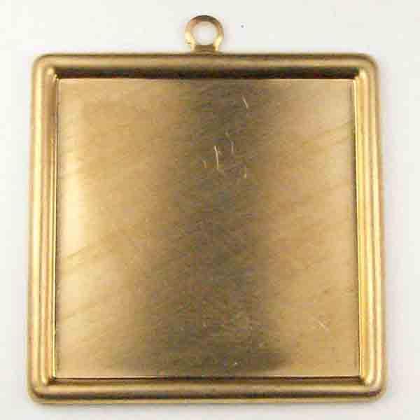 Frame/Setting Brass 25MM Square With Loop