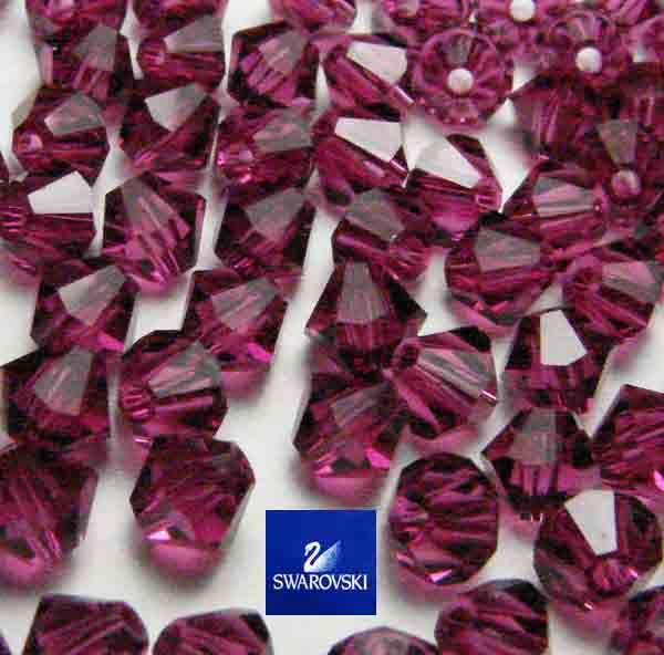 Fuchsia 4MM Swarovski Bicone