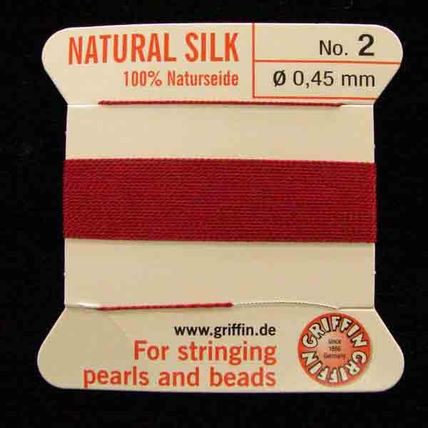 Garnet Sz 2 Griffin Silk Cord With Flex Needle