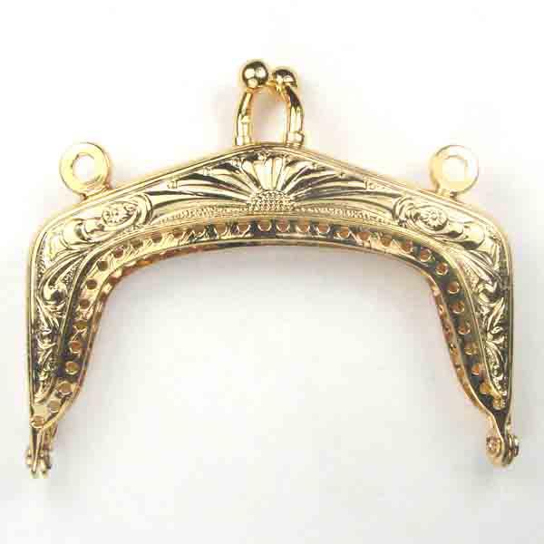 Gold 2.2 Inch Art Deco Handbag Frame