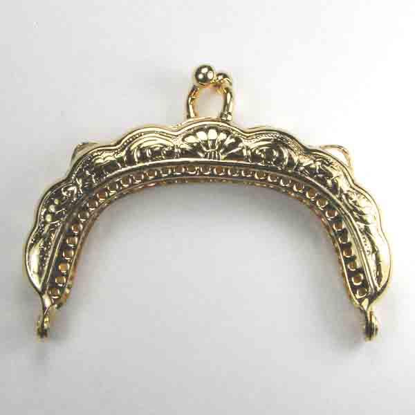 Gold 2.6 Inch Scalloped Handbag Frame