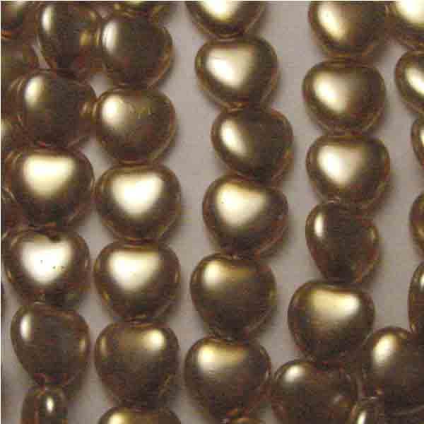 Gold 6MM Pearlized Heart