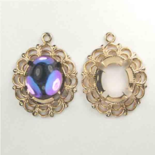 Gold Pendant Setting For 14X10MM Stone