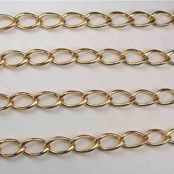 Gold Plate 10X6MM Twisted Oval Chain
